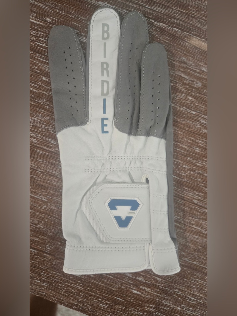 TravisMathew Men’s Between the Lines Golf Glove - Birdie - Grey & White